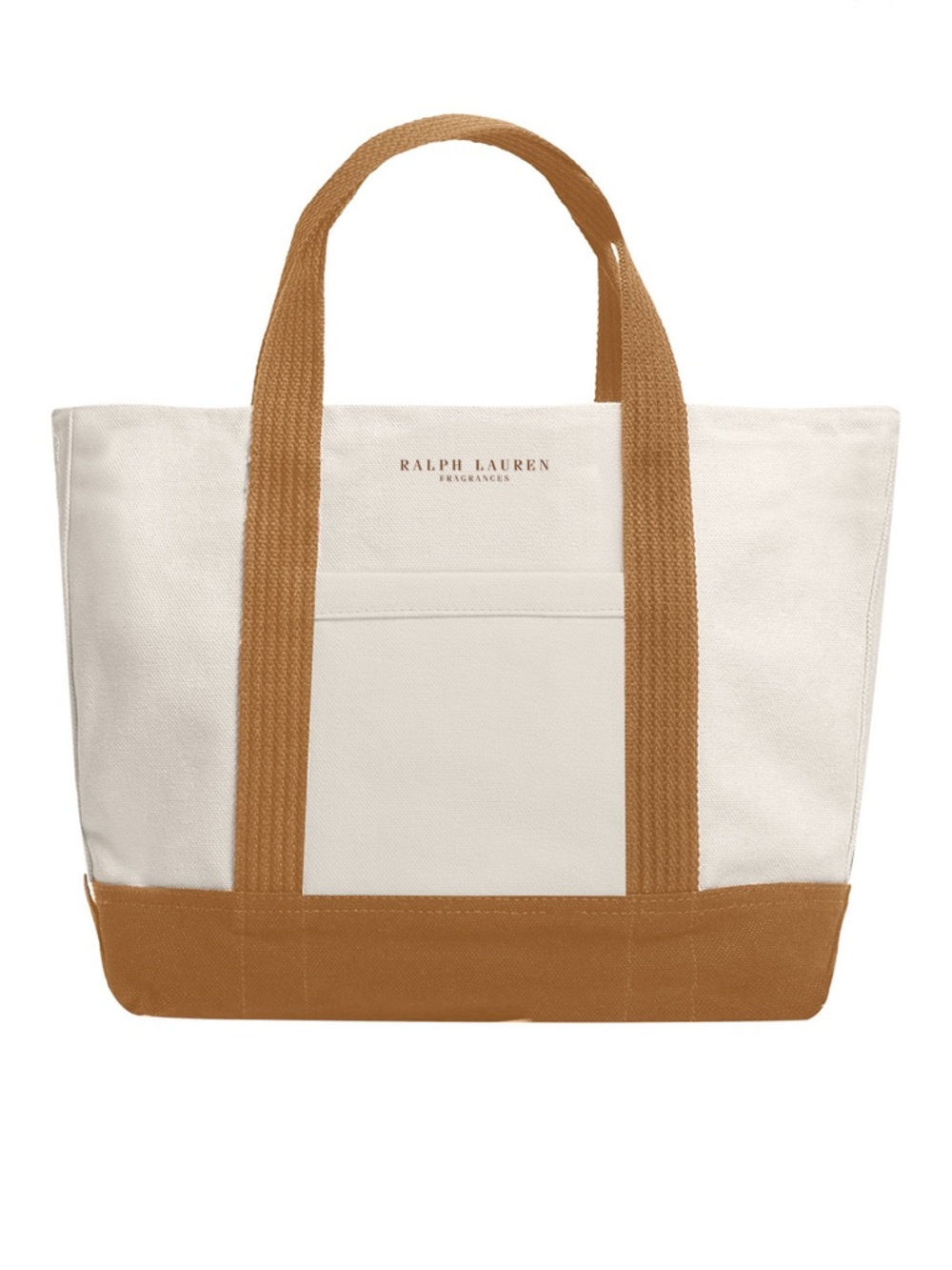 Ralph Lauren Cream Canvas Tote with Tan Accents